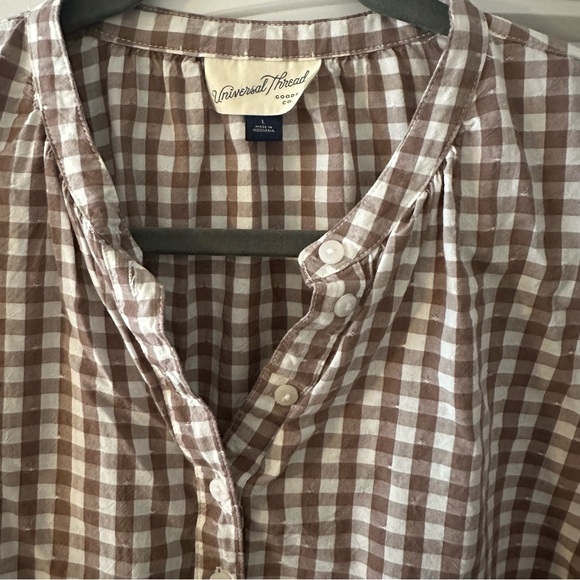 Universal Thread Brown Checkered Blouse - Picture 2 of 2
